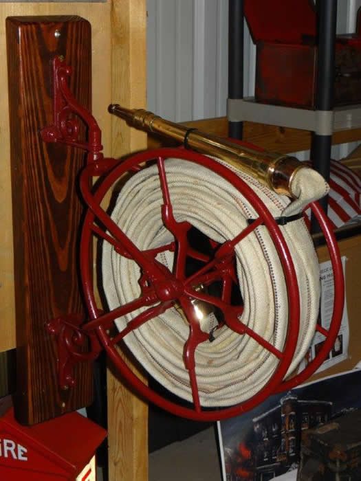 Late 1800's or Early 1900's Cast Iron Fire Hose Reel complete with